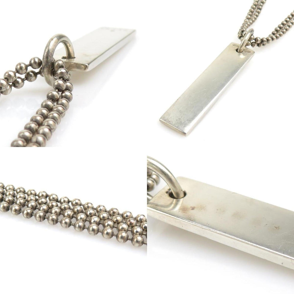 Double Ball Chain Pendant Necklace Sterling Silver