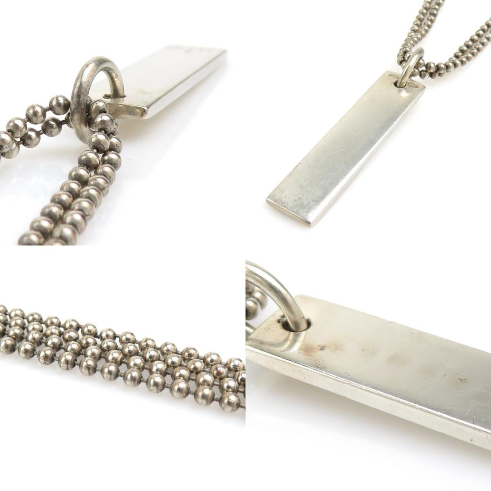 Double Ball Chain Pendant Necklace Sterling Silver