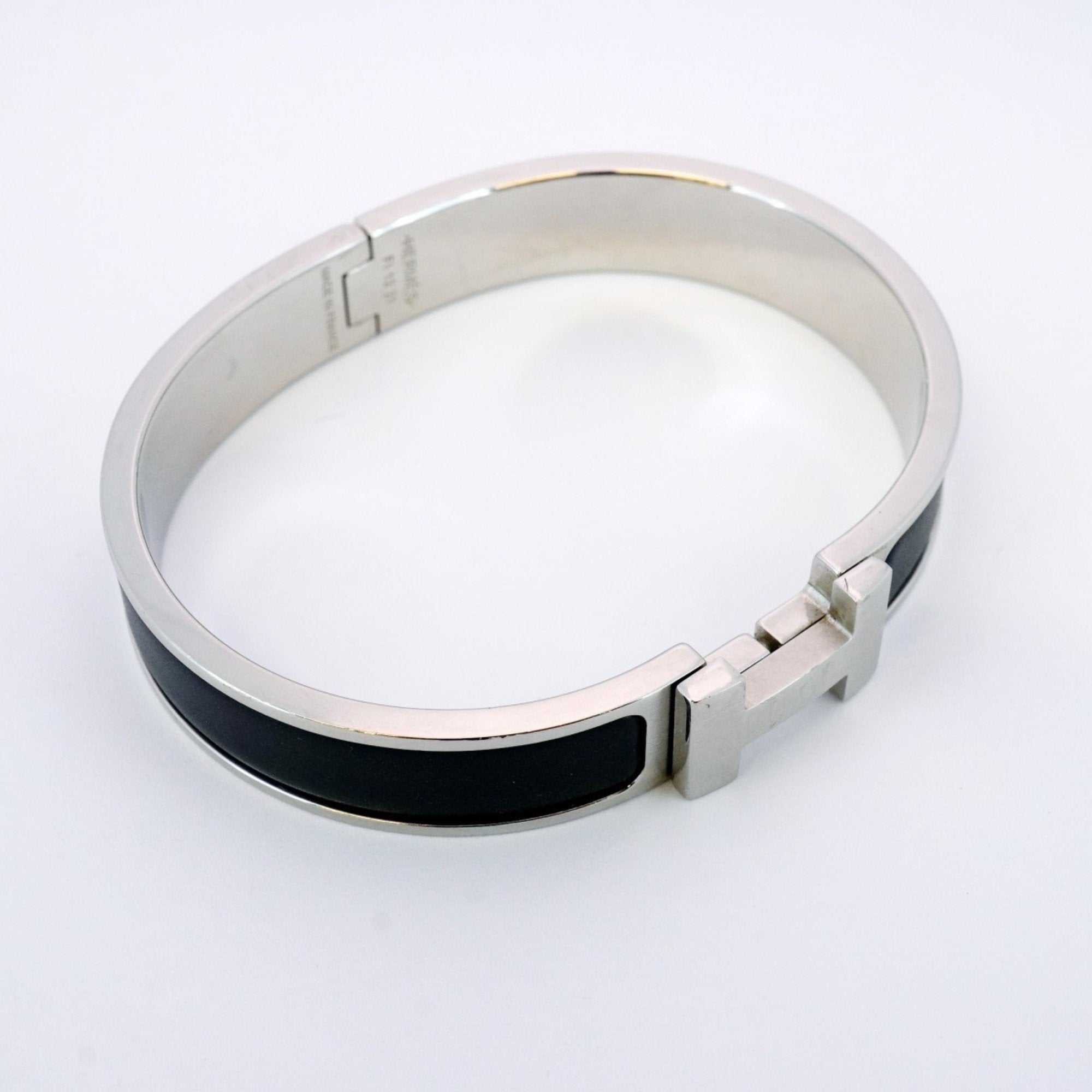 Click-Clack Bangle Metal Black and Silver Mini Bracelet