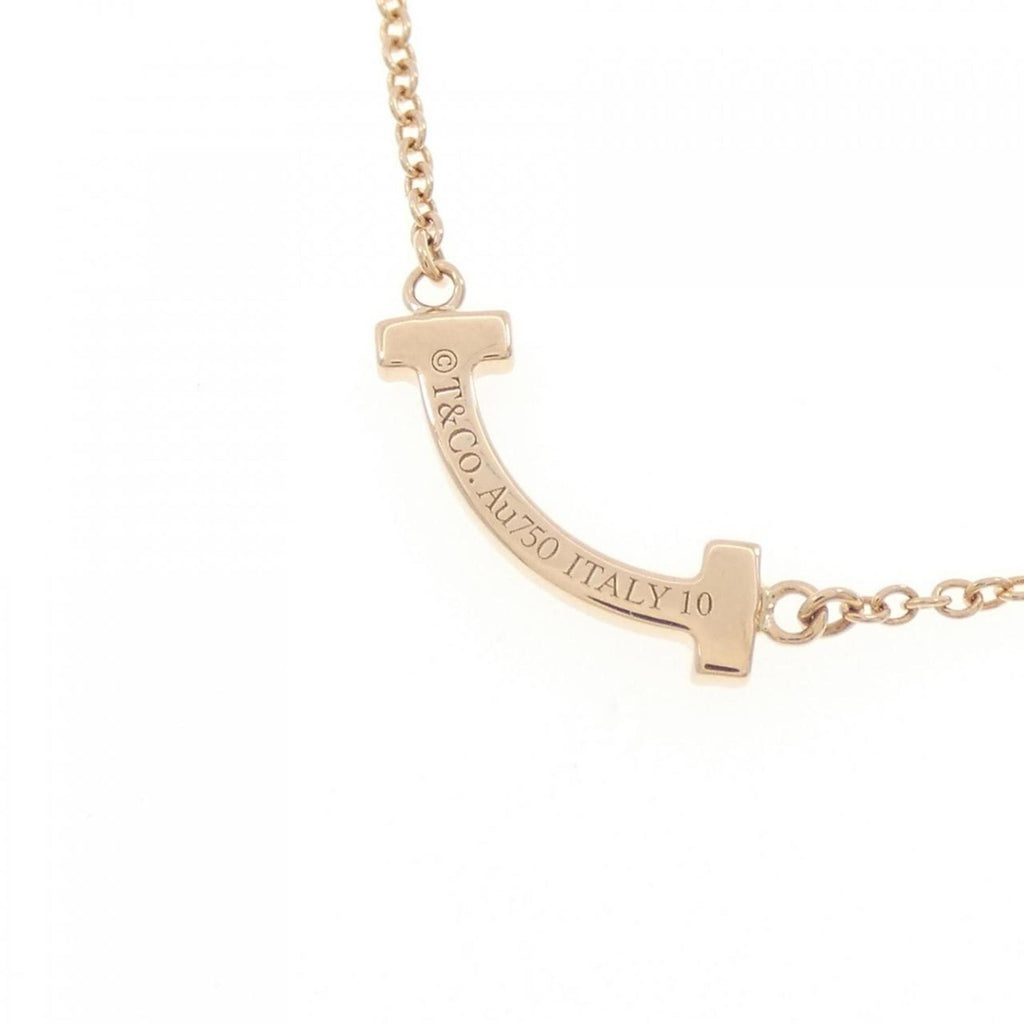 T Smile Mini Pendant Necklace 18K Rose Gold with Diamonds