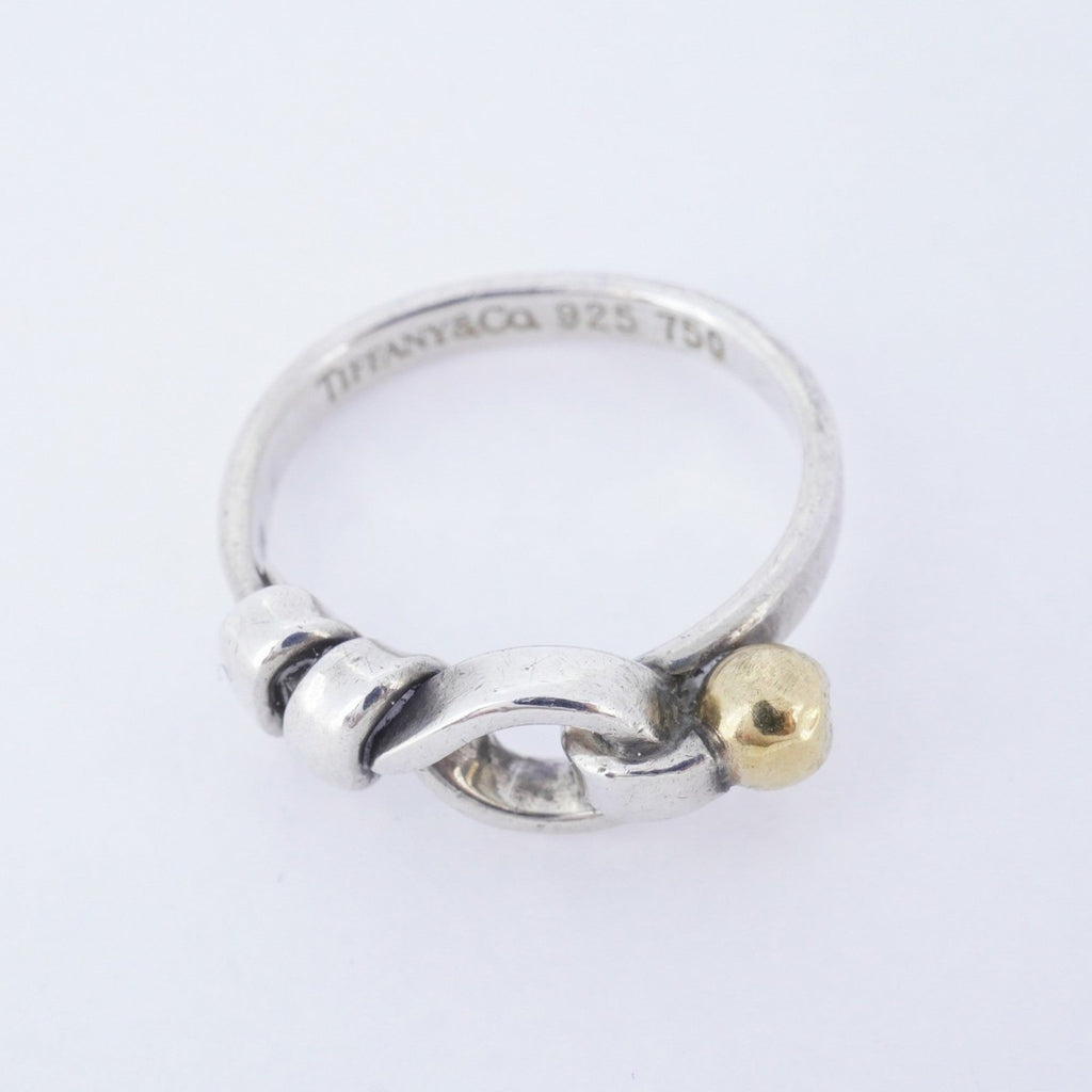 Hook and Eye Ring 18K Yellow Gold and Sterling Silver