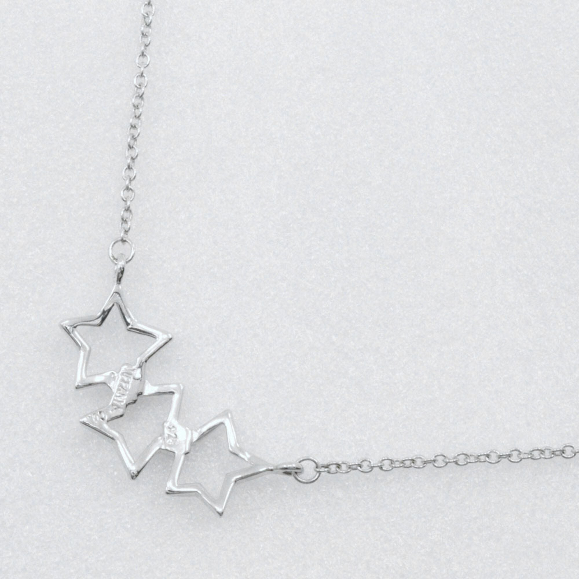 Triple Star Pendant Necklace Sterling Silver