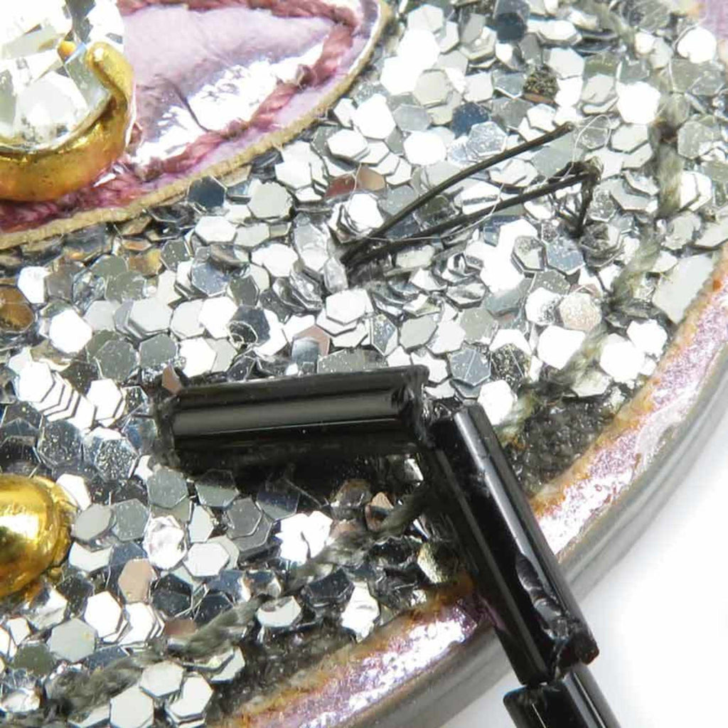 Charm Leather and Metal Purple Handbag Charm