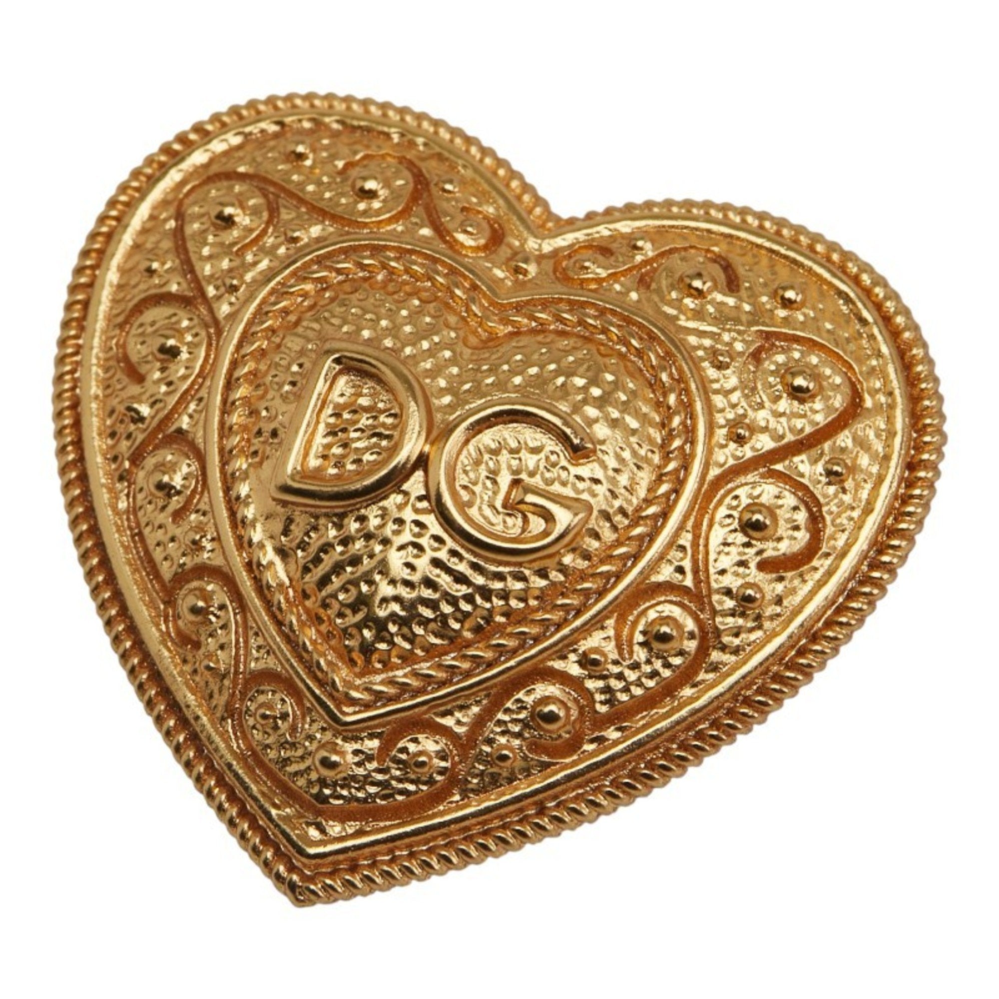 Heart Motif Brooch Gold Plated