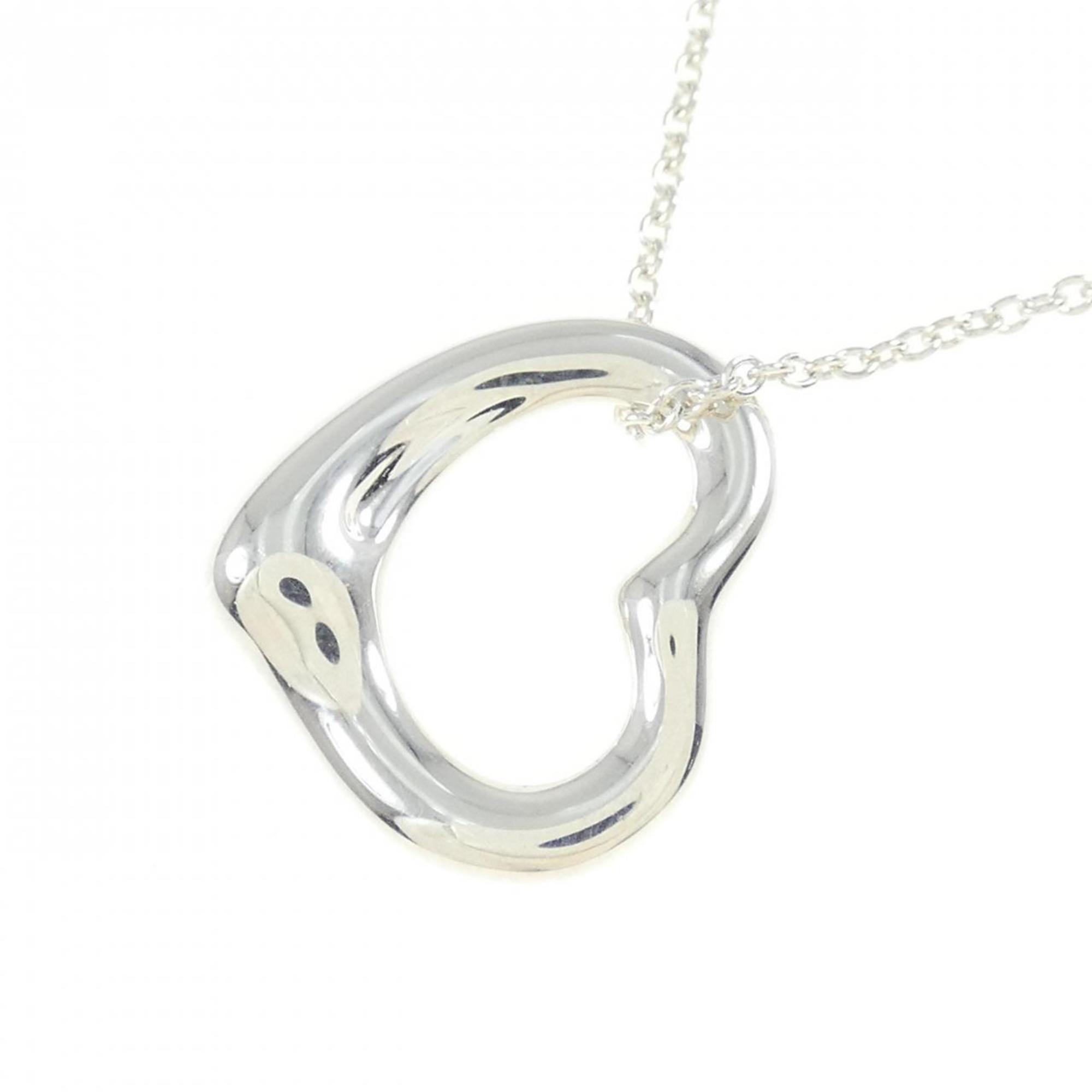 Open Heart Pendant Necklace Sterling Silver 15.9mm