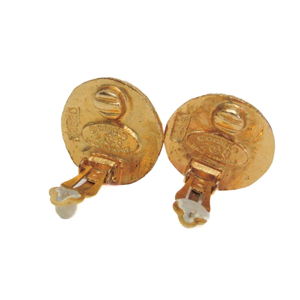CC Logo Clip-On Earrings Metal Gold-Tone Metal