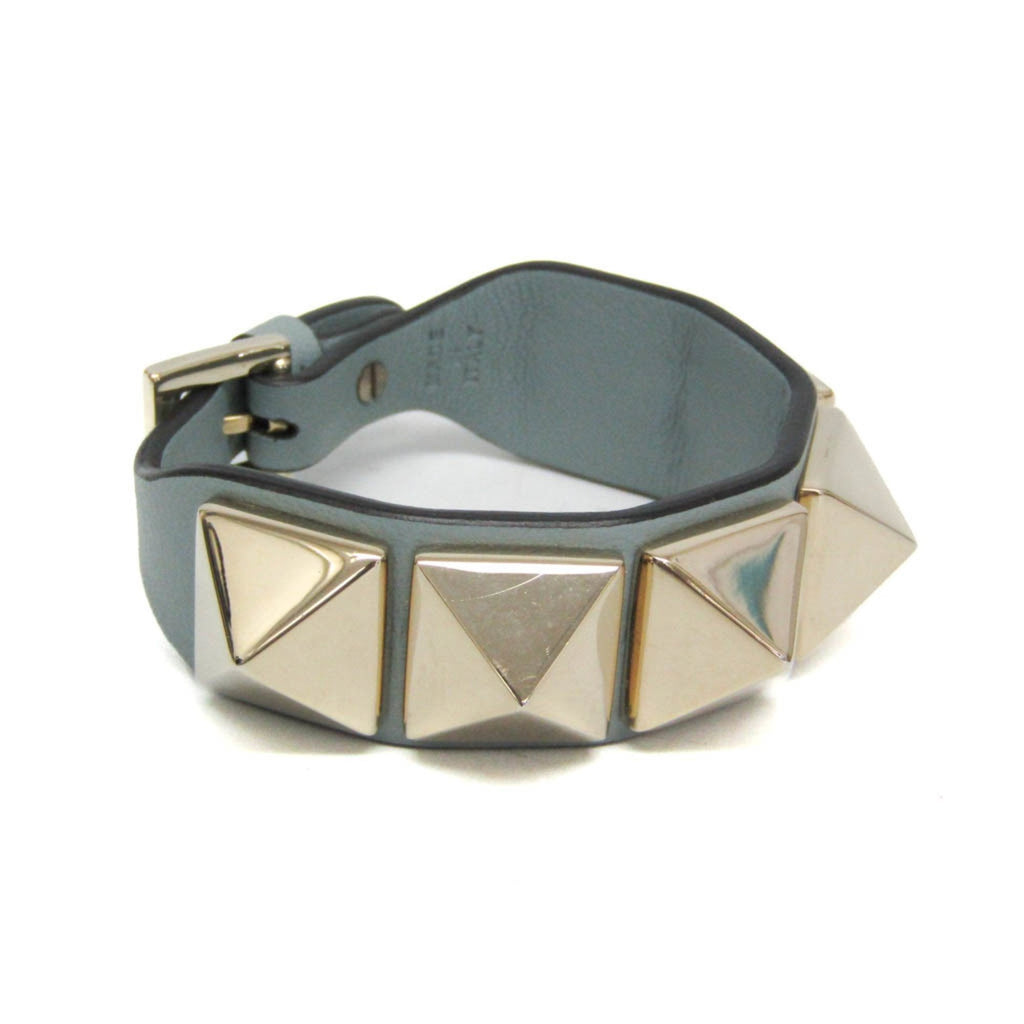 Studs Bracelet Leather and Metal Blue