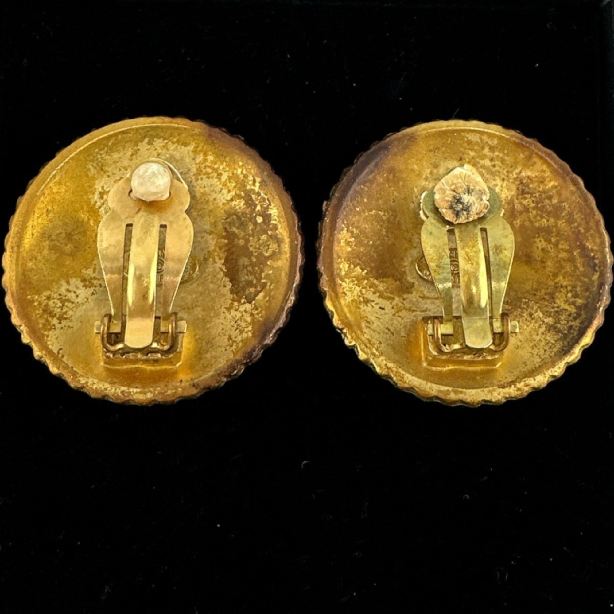 Vintage Earrings Gold-Tone Metal