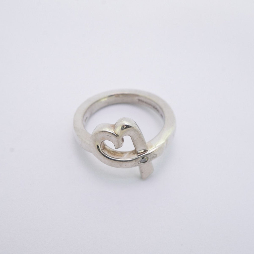 Loving Heart Ring Sterling Silver with Diamond