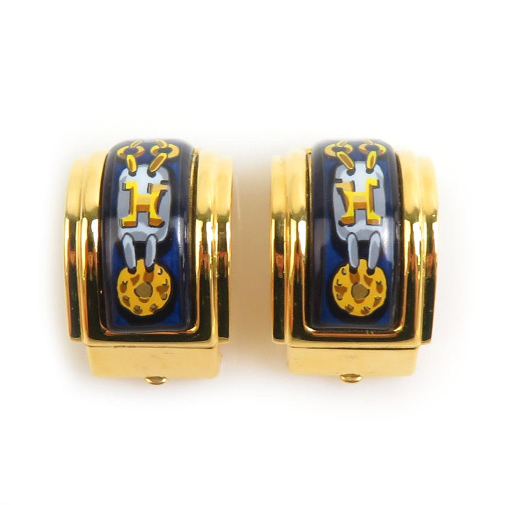 Clip-On Earrings Enamel and Metal