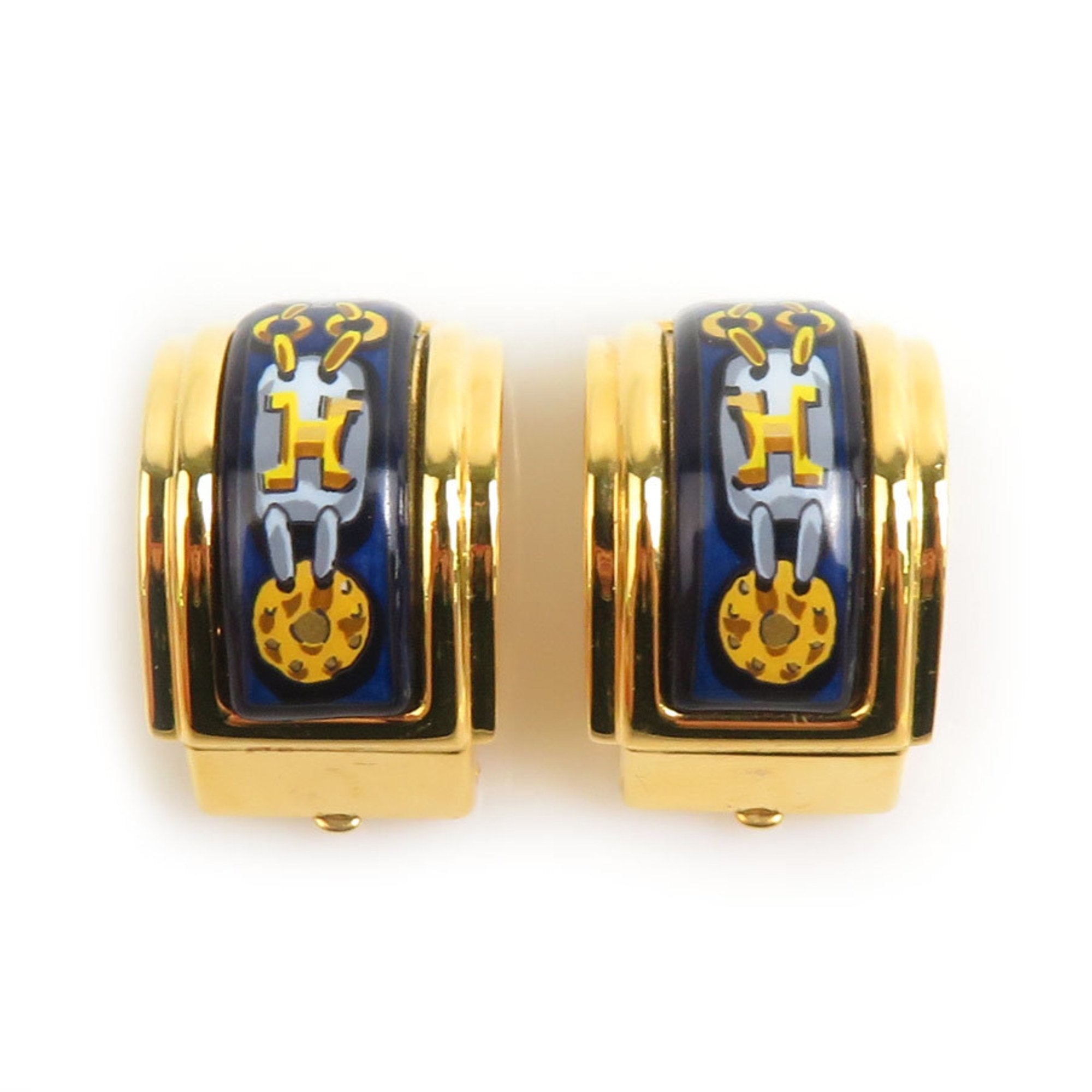 Clip-On Earrings Enamel and Metal