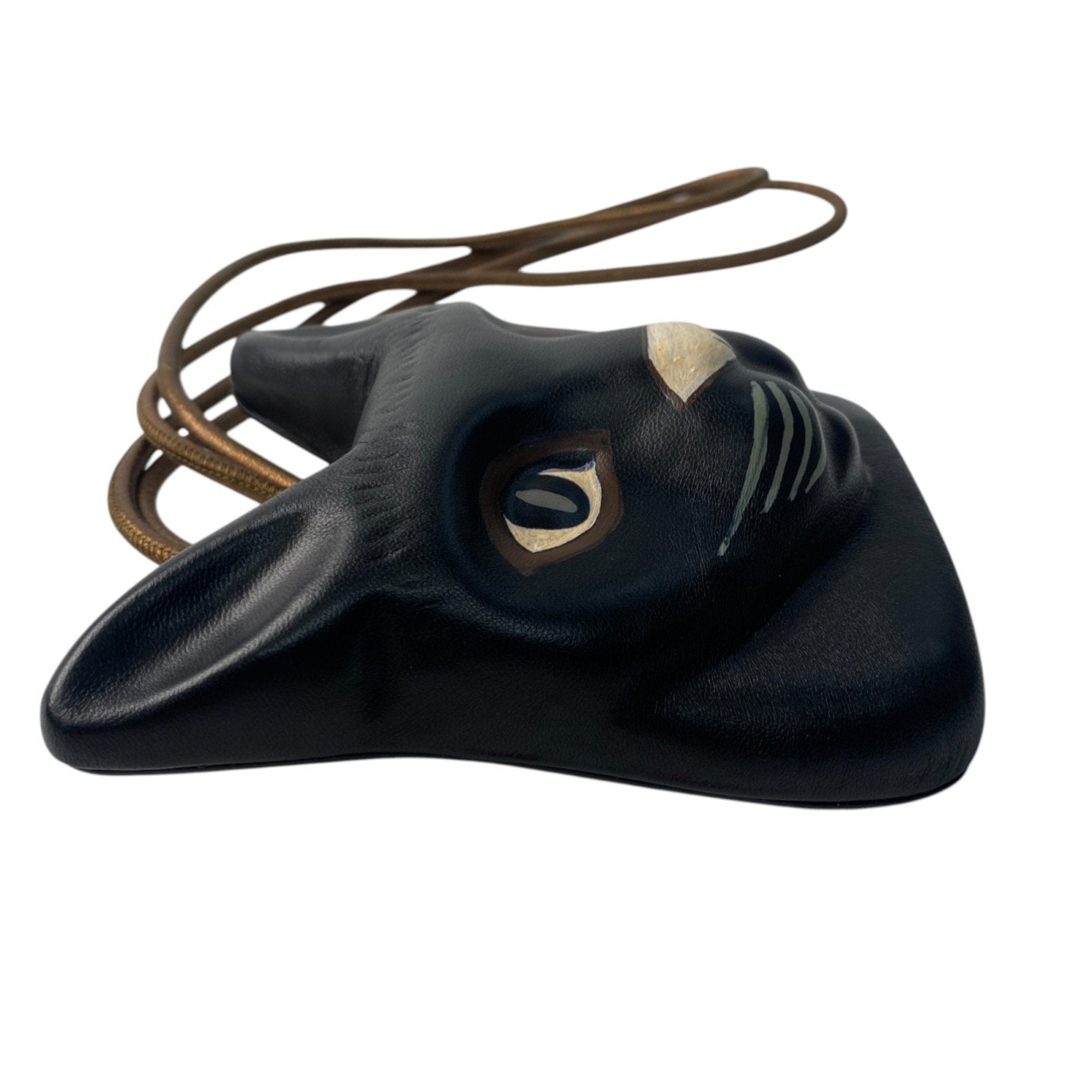 Cat Face Pendant Necklace Leather