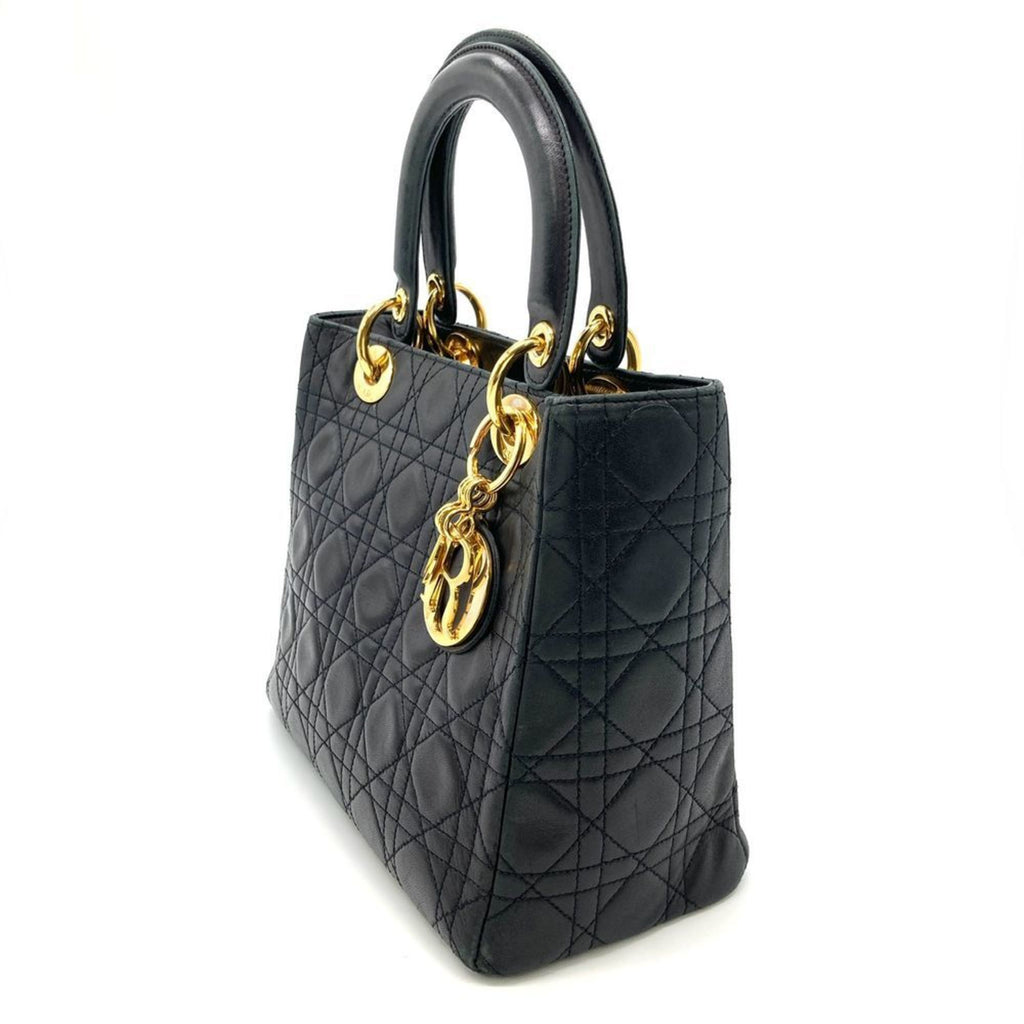 Vintage Lady Dior Bag Cannage Quilt Lambskin Medium