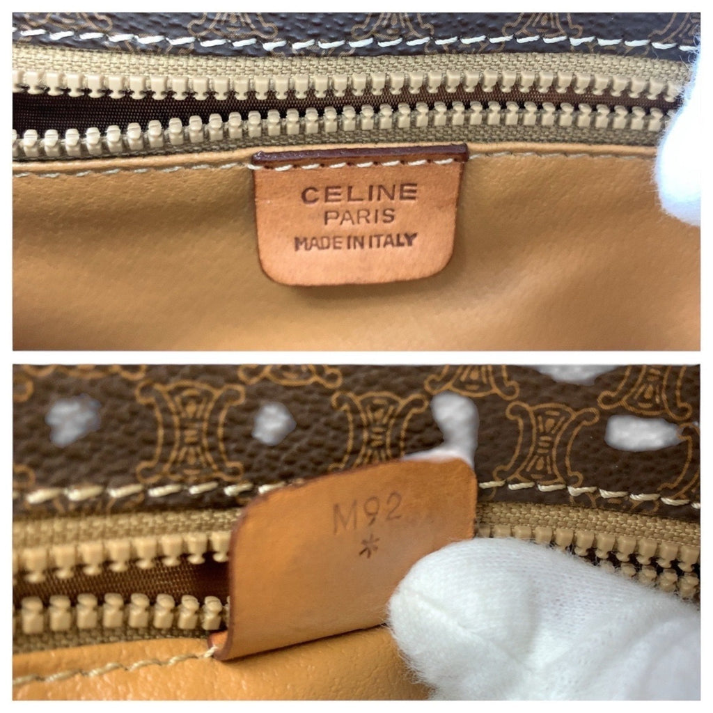 Vintage Saddle Flap Shoulder Bag Macadam Coated Canvas Small