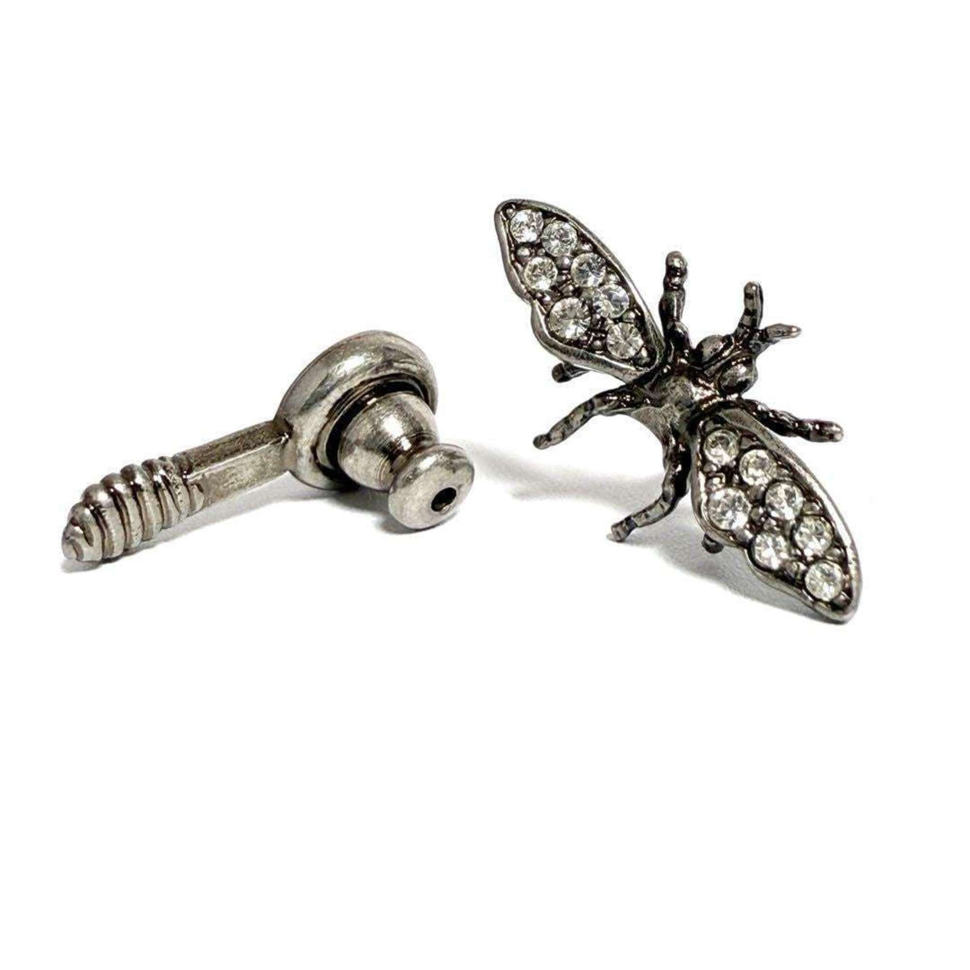 Earrings Metal and Rhinestone