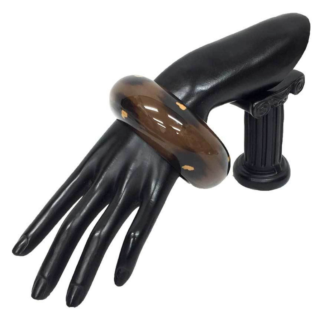 Leopard Ferran GM Bangle Lacquer and Wood Brown Bracelet