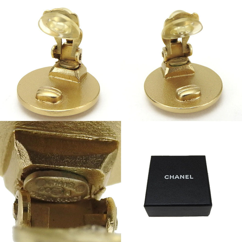 CC Logo Clip-On Earrings Metal Gold-Tone Metal