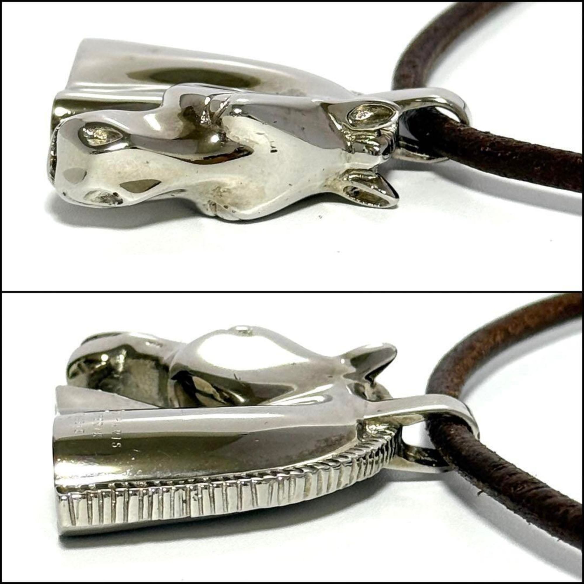 Pendant Necklace Leather and Metal