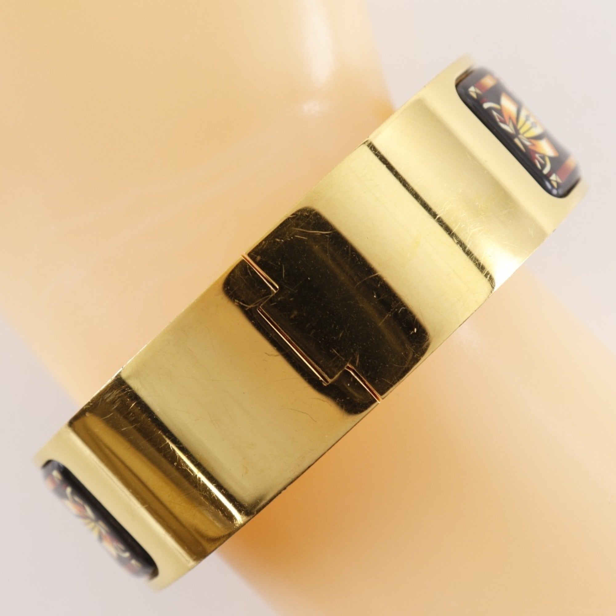 Roque Enamel Cloisonné Horse Pattern Bracelet Gold