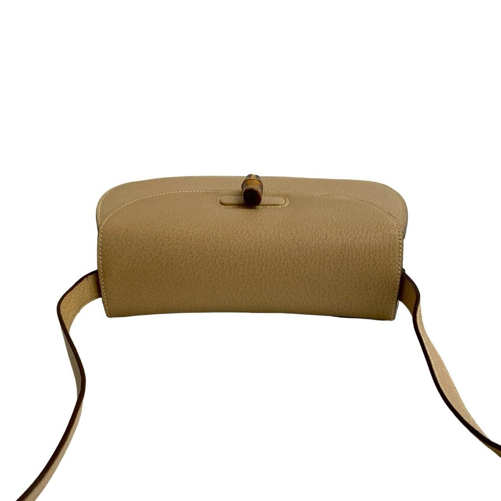 Vintage Convertible Bamboo Top Handle Bag Leather Small