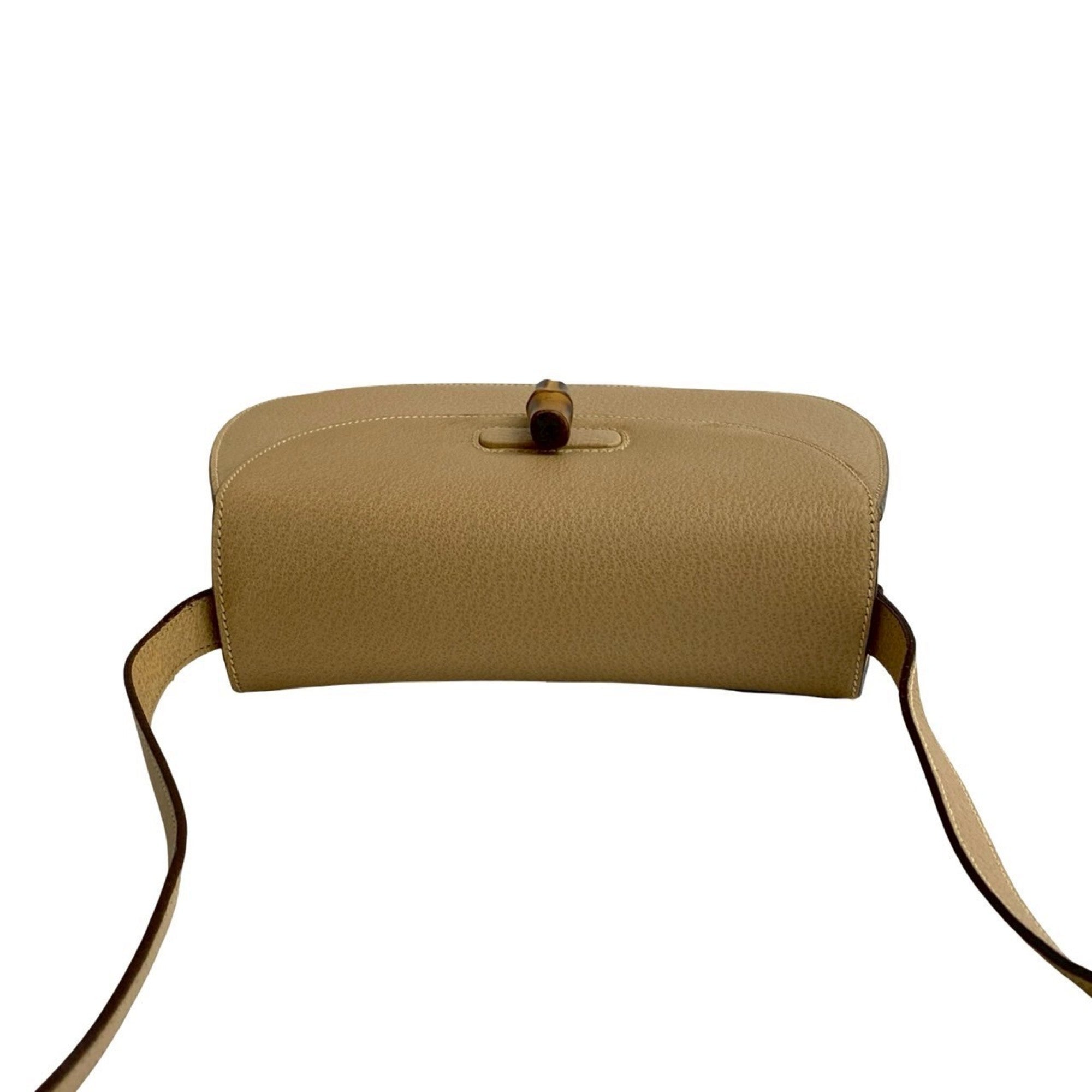 Vintage Convertible Bamboo Top Handle Bag Leather Small