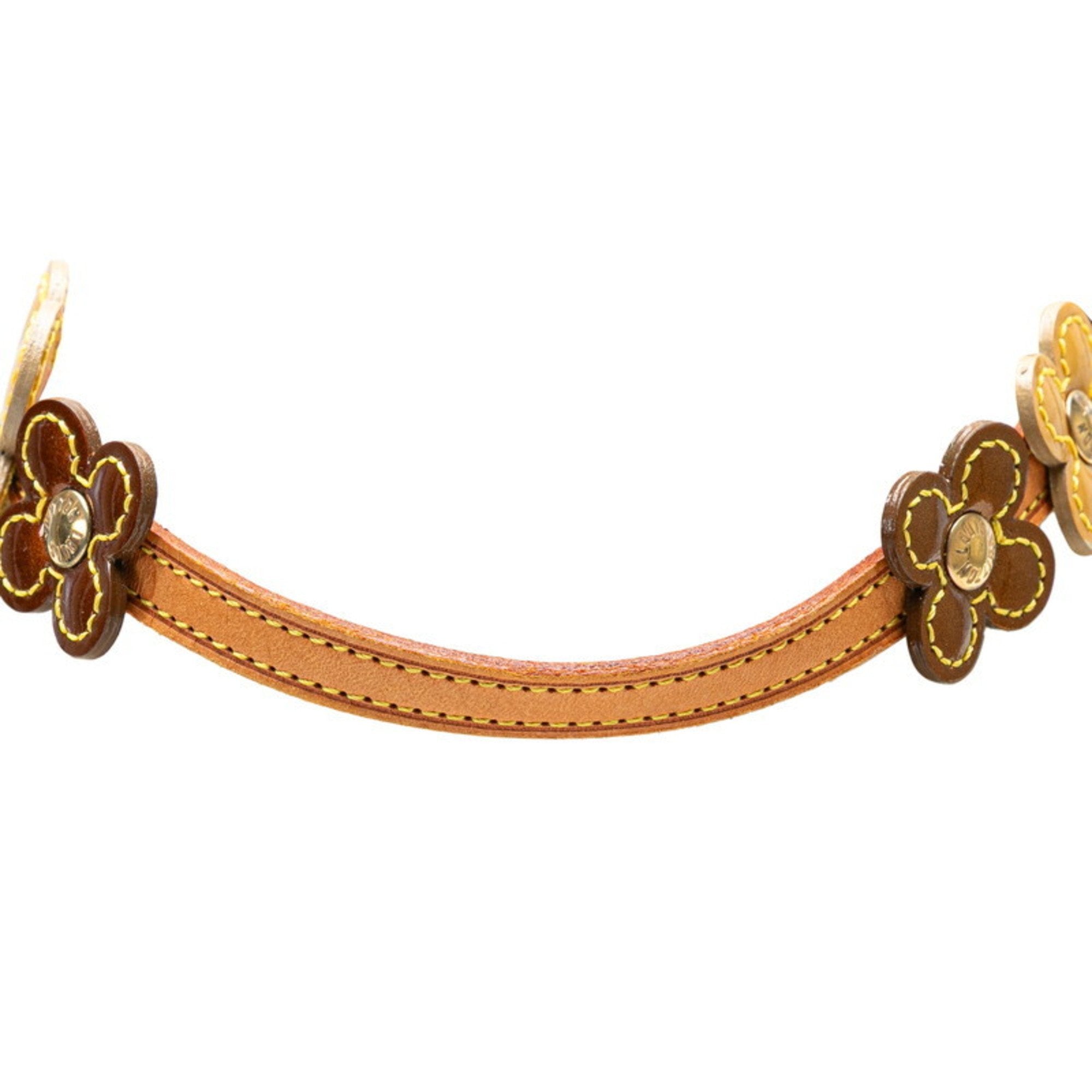 Flower Lexington Necklace Enamel and Leather Black Bronze Yellow
