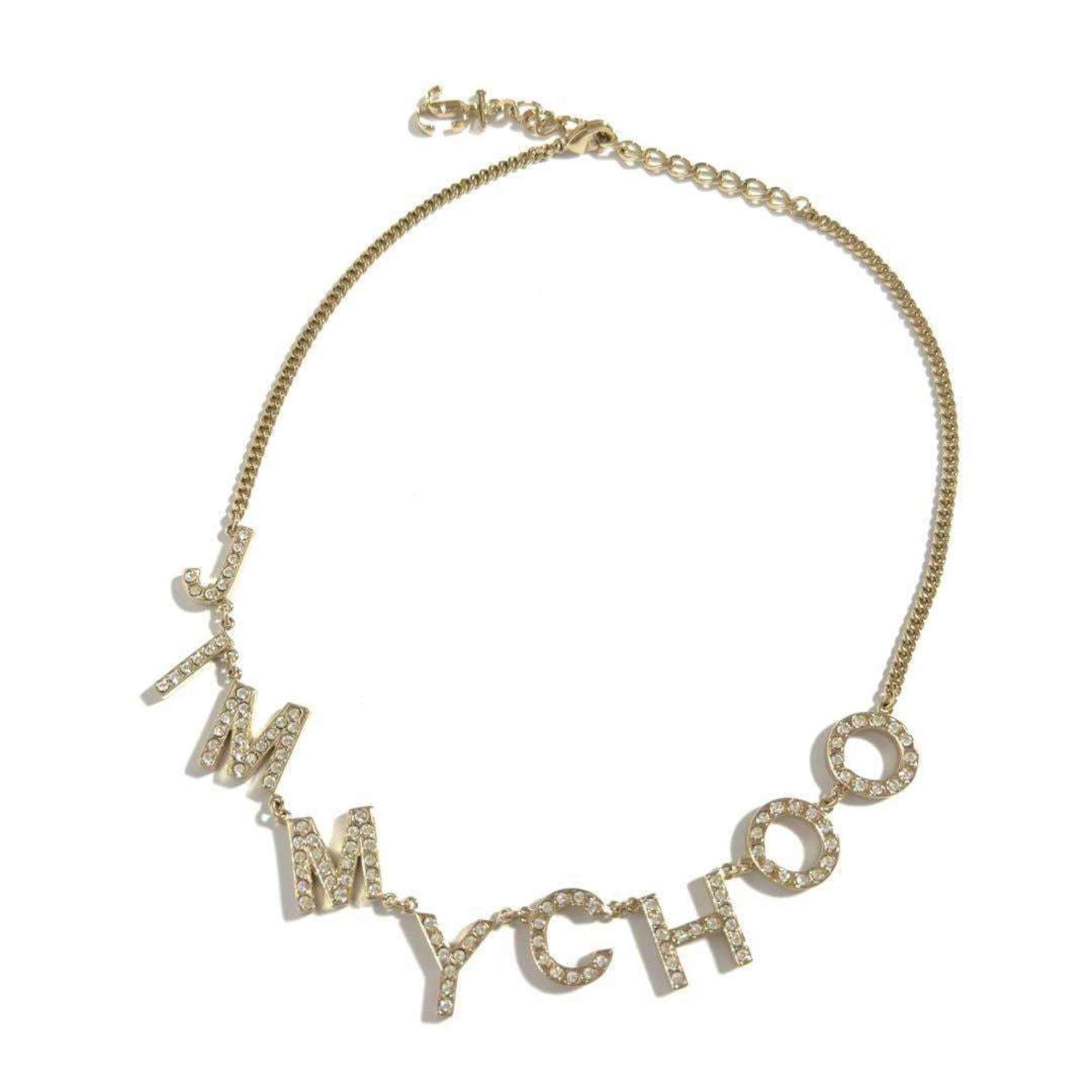 Pendant Necklace Metal and Rhinestone