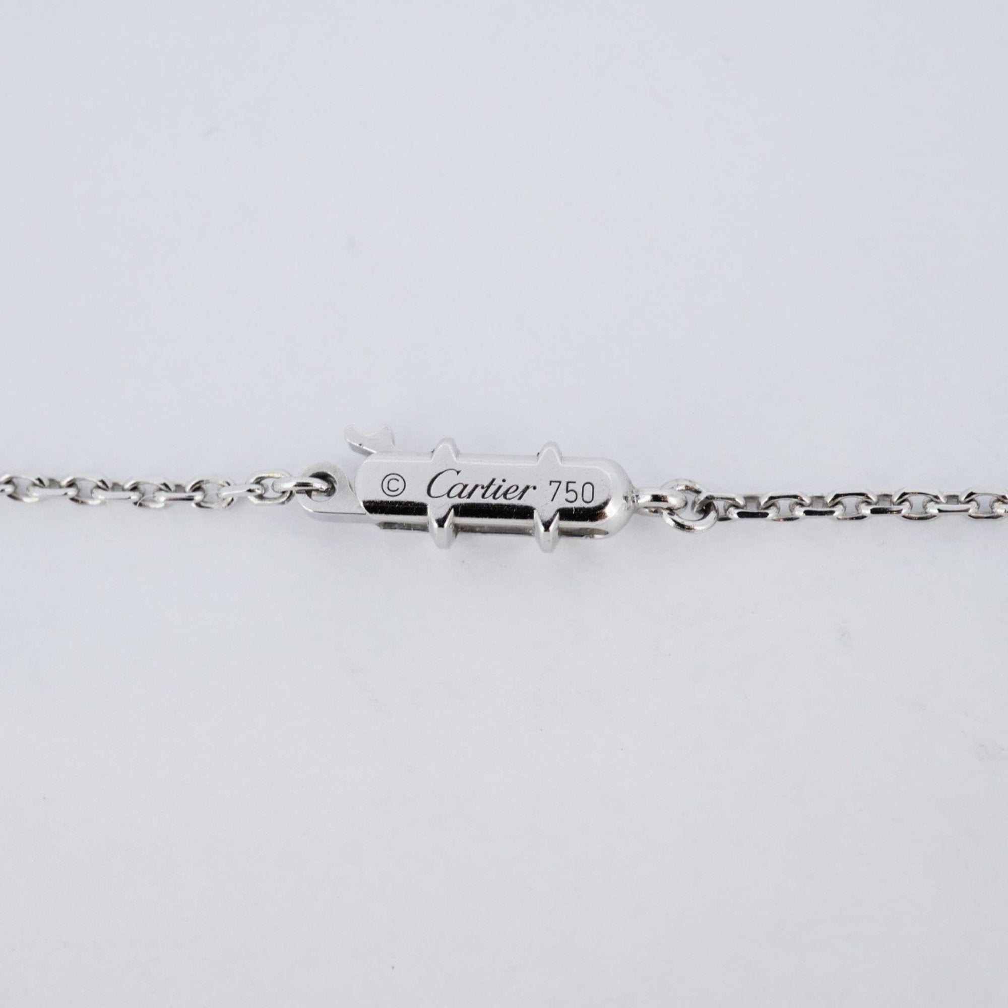 C Heart Pendant Necklace 18K White Gold with Diamonds