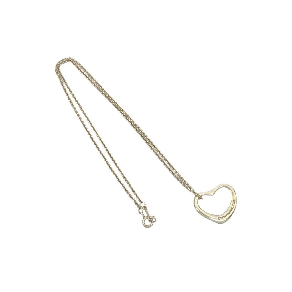 Open Heart Pendant Necklace Sterling Silver 14mm