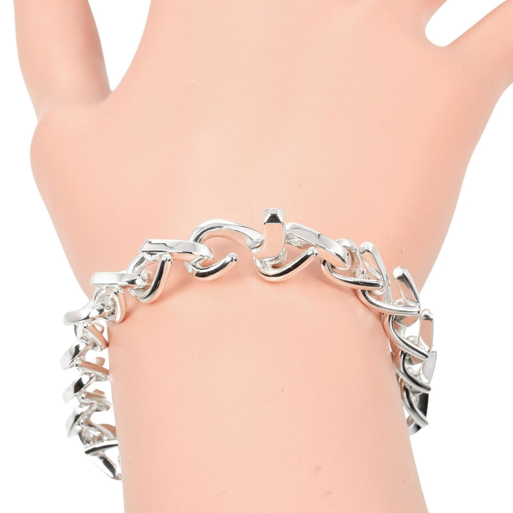 Forged Link Bracelet Sterling Silver Medium