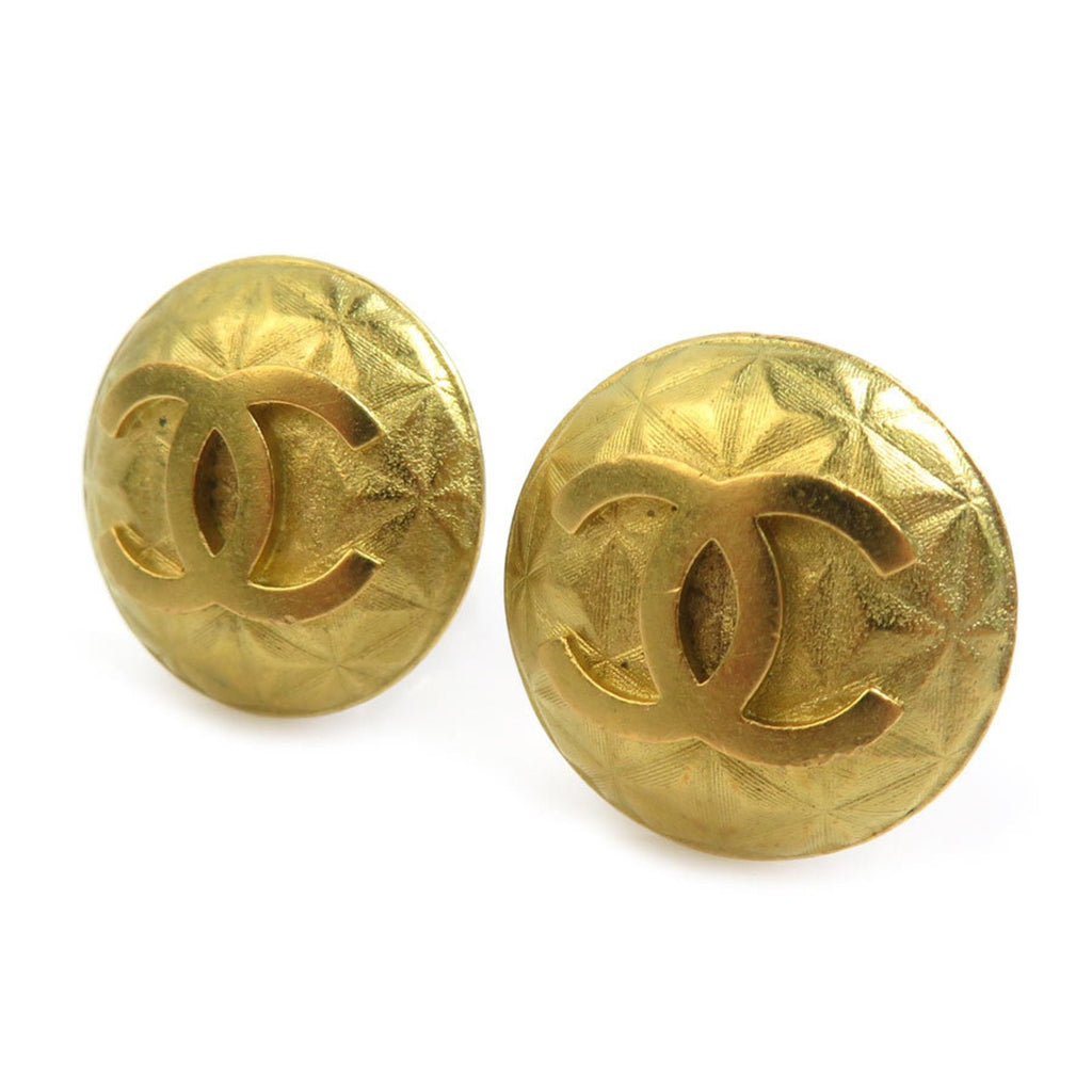 CC Logo Clip-On Earrings Gold-Tone Metal Gold-Tone Metal