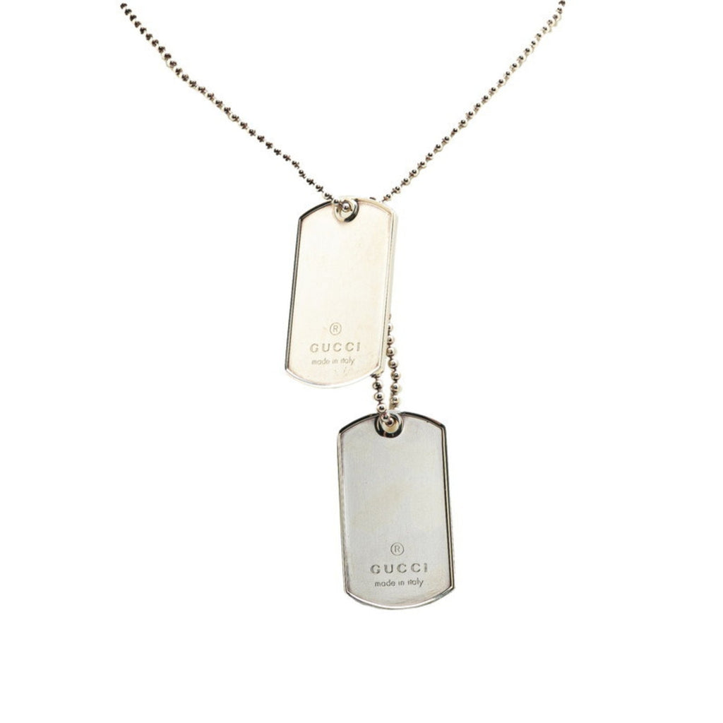 Dog Tag ID Ball Chain Pendant Necklace Sterling Silver