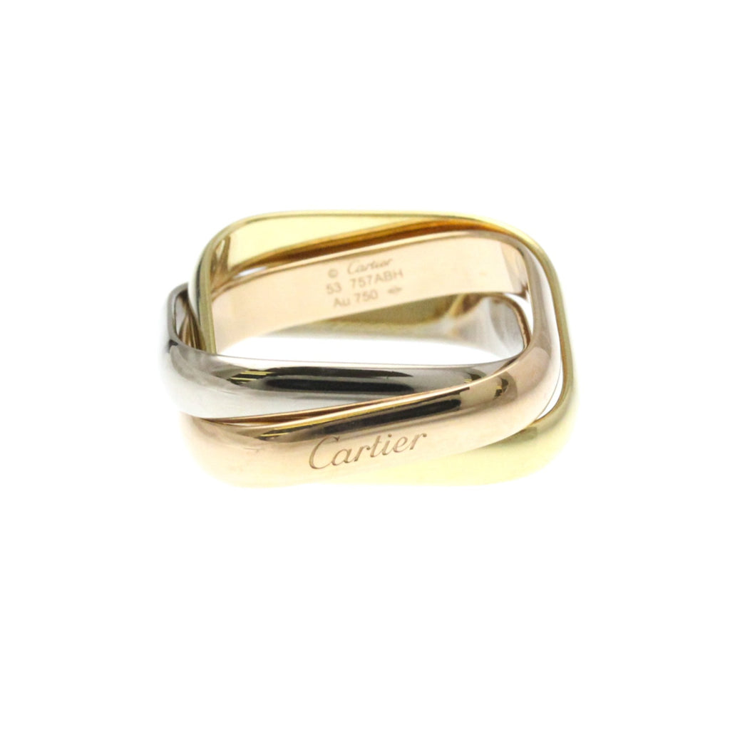 Vendome Louis Cartier Band Ring 18K Tricolor Gold