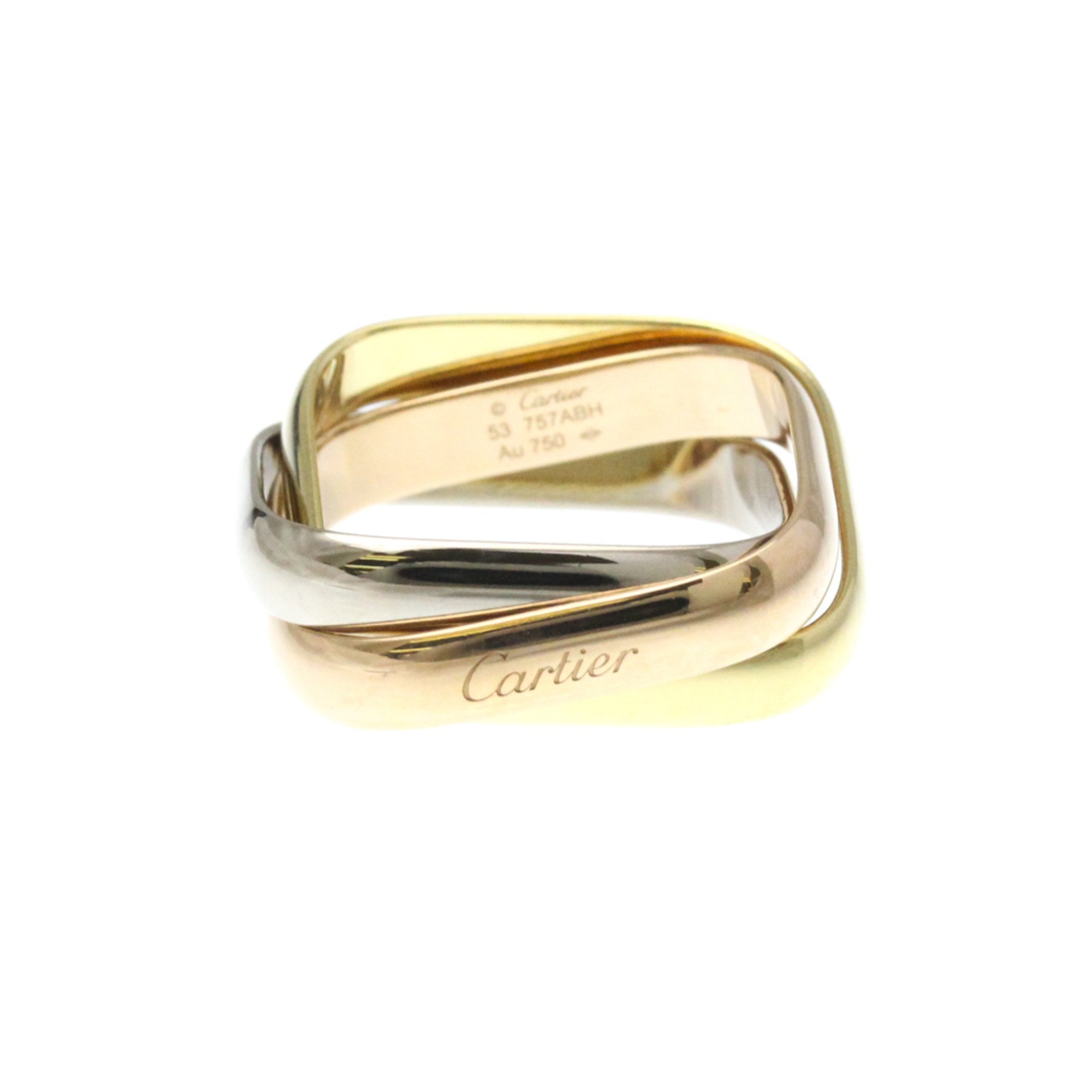 Vendome Louis Cartier Band Ring 18K Tricolor Gold
