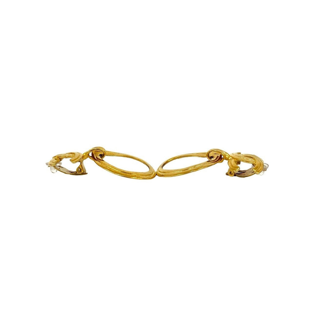CC Logo Clip-On Earrings Metal Gold-Tone Metal
