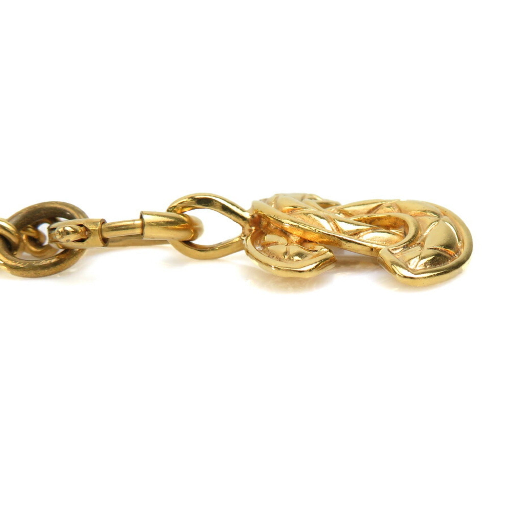 CC Logo Pendant Necklace Gold-Tone Metal