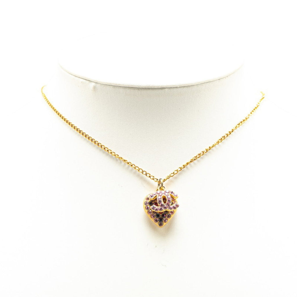 CC Logo Heart Pendant Necklace Metal