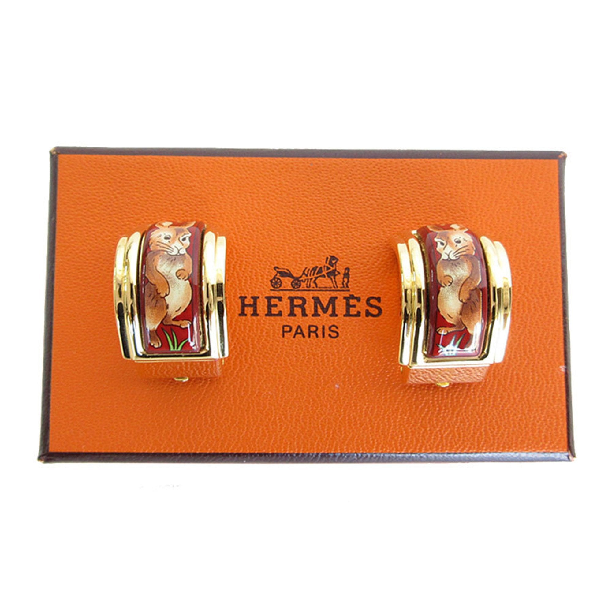 Clip-On Earrings Enamel and Metal