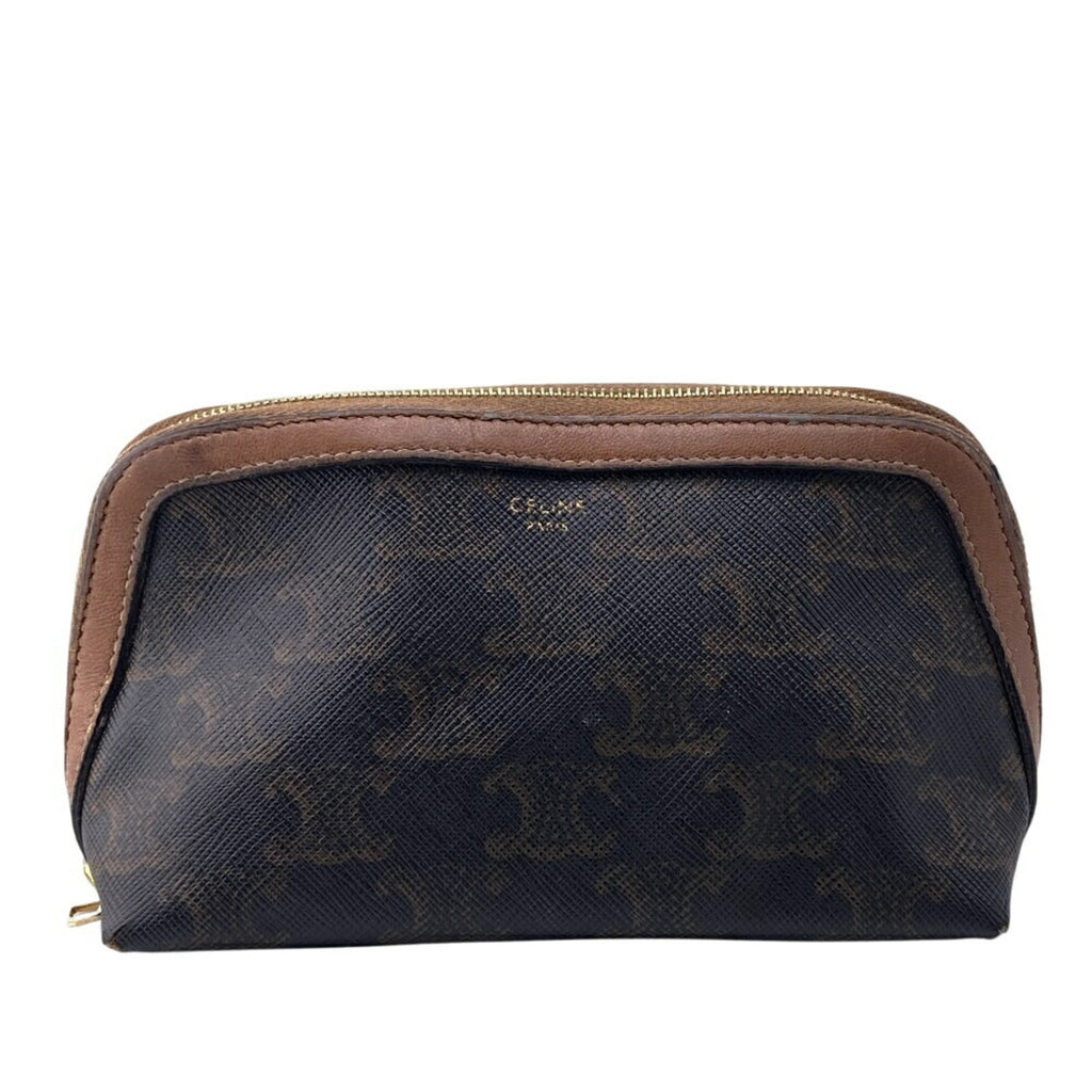 Zip Around Chain Clutch Triomphe Coated Canvas