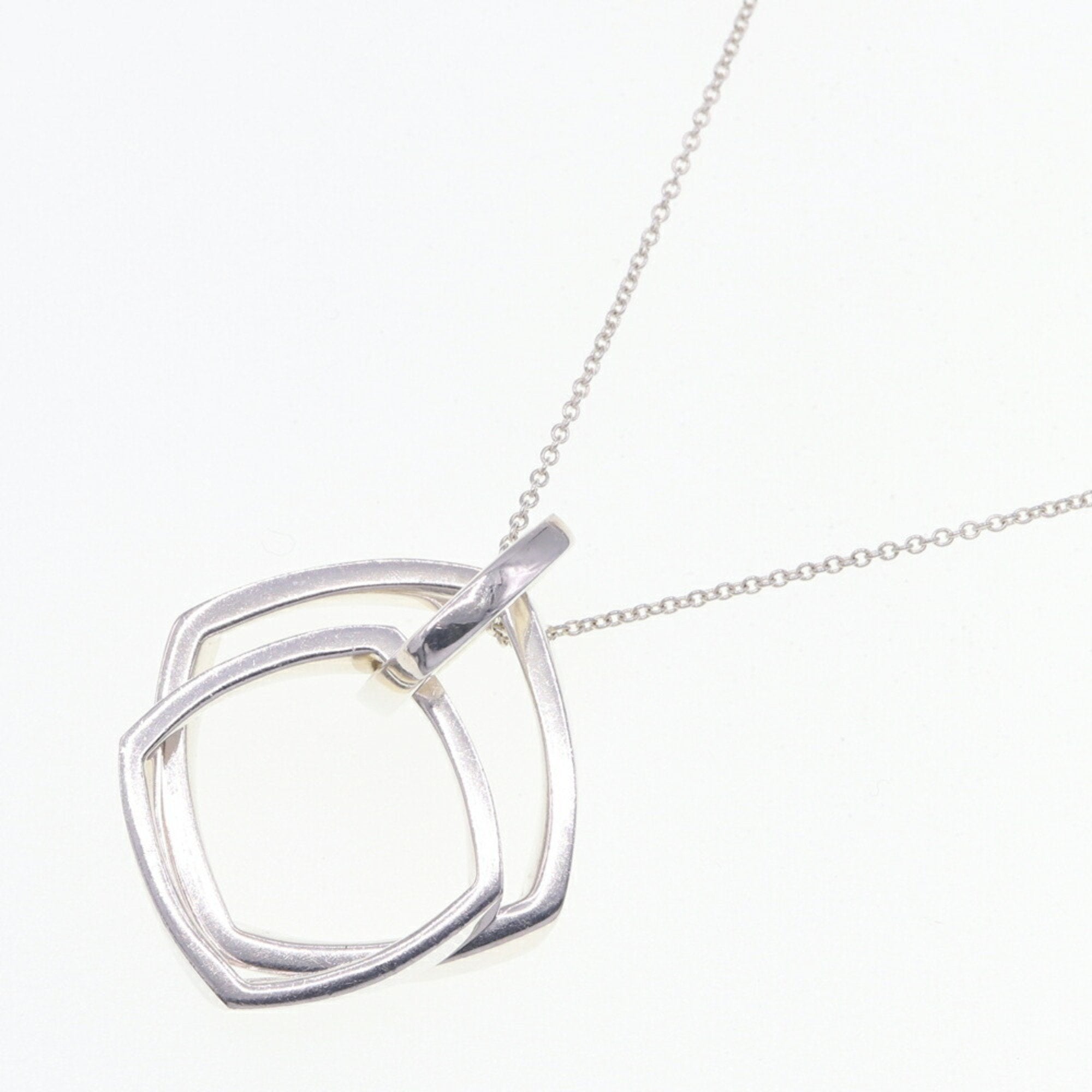 Pendant Necklace Sterling Silver Triple Torque Narrow Square