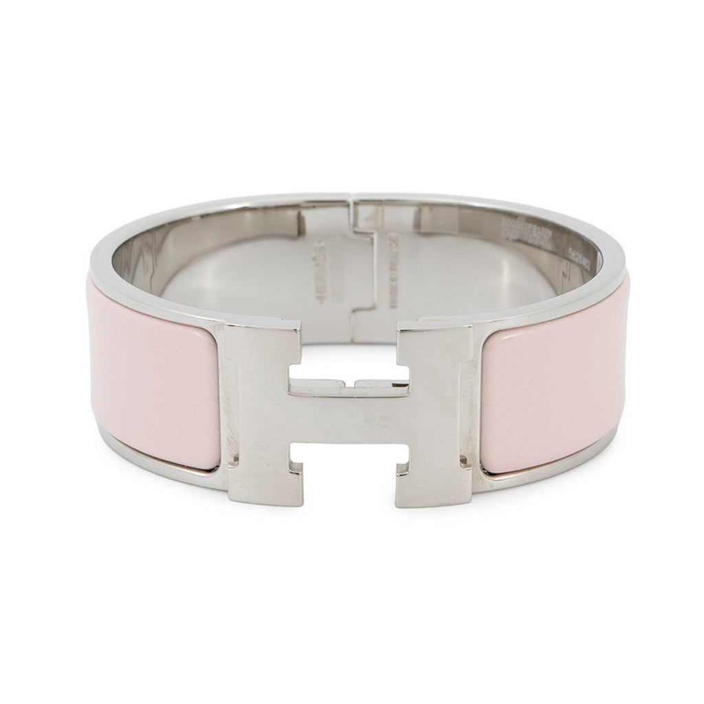 Click H Clack Bracelet Alloy and Enamel and Metal Rose Pink and Silver