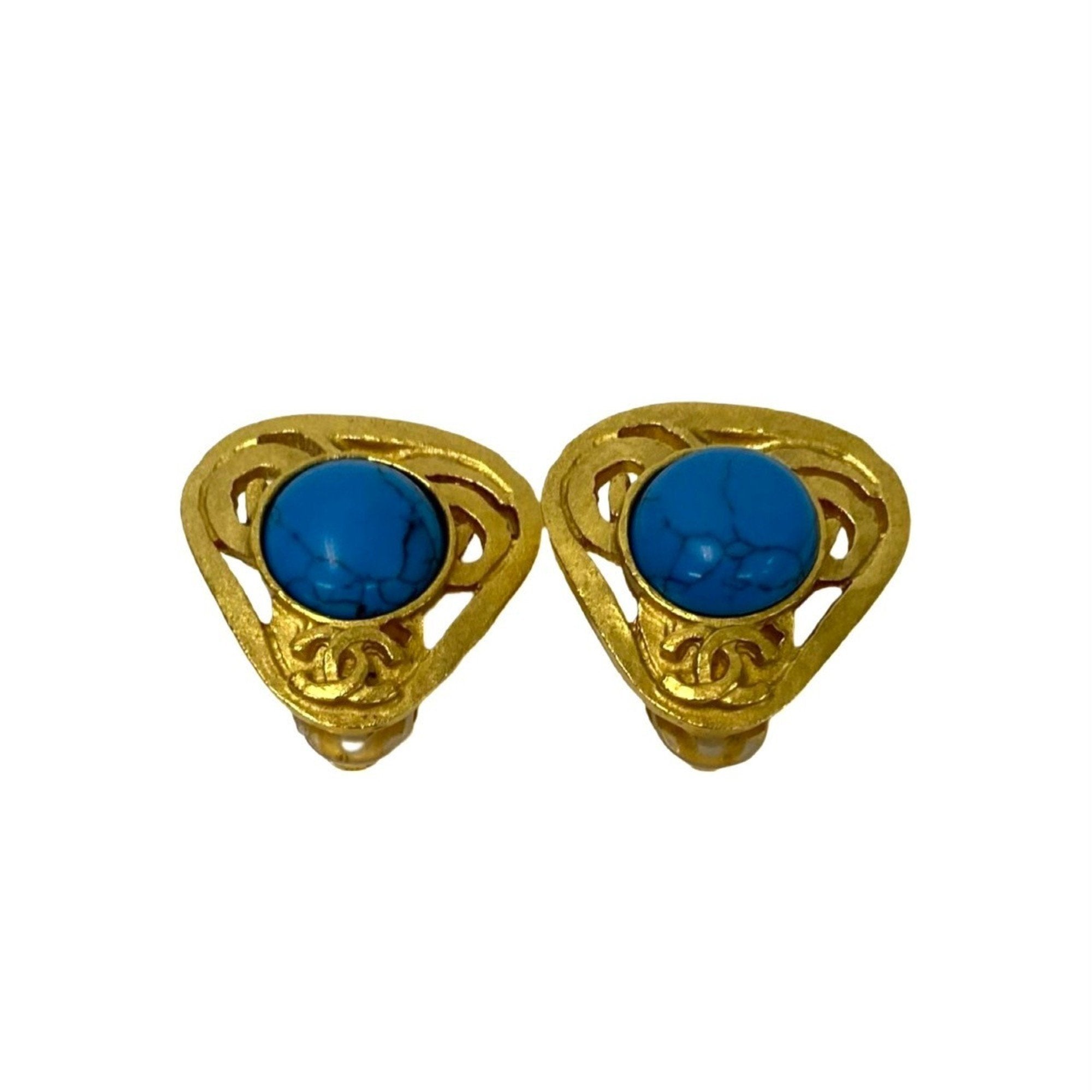 CC Logo Earrings Metal Gold-Tone Metal