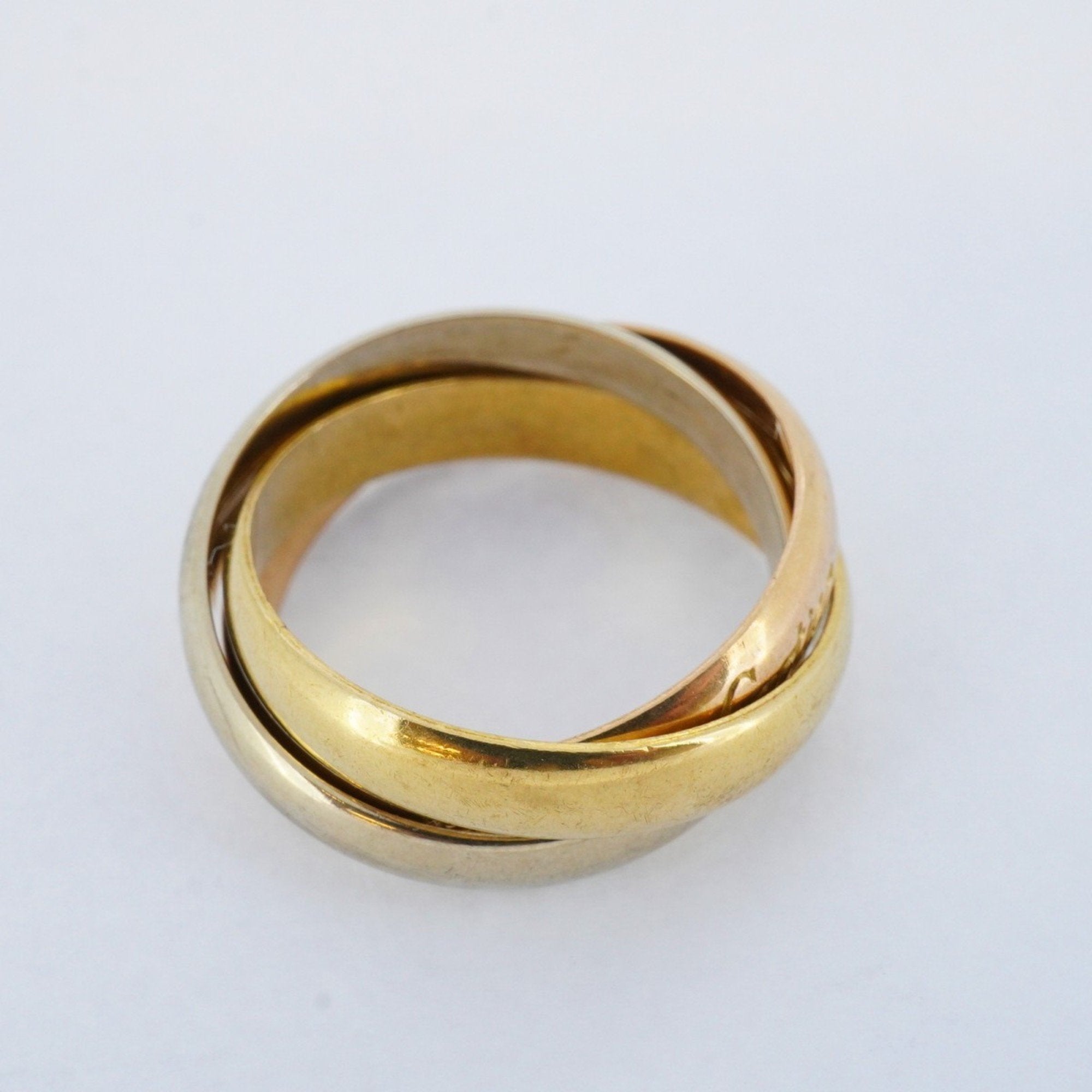 Vendome Louis Cartier Band Ring 18K Tricolor Gold