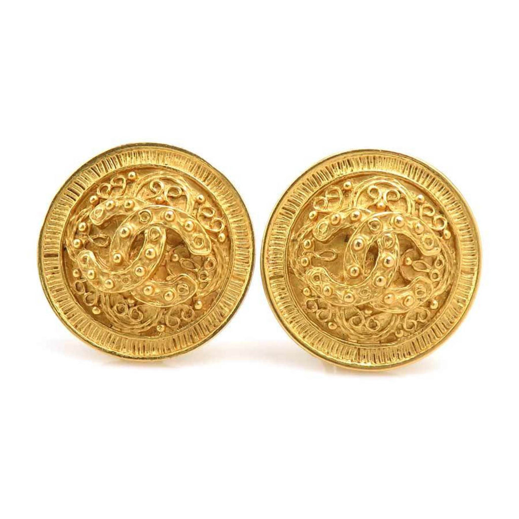 CC Logo Clip-On Earrings Gold-Tone Metal Gold-Tone Metal
