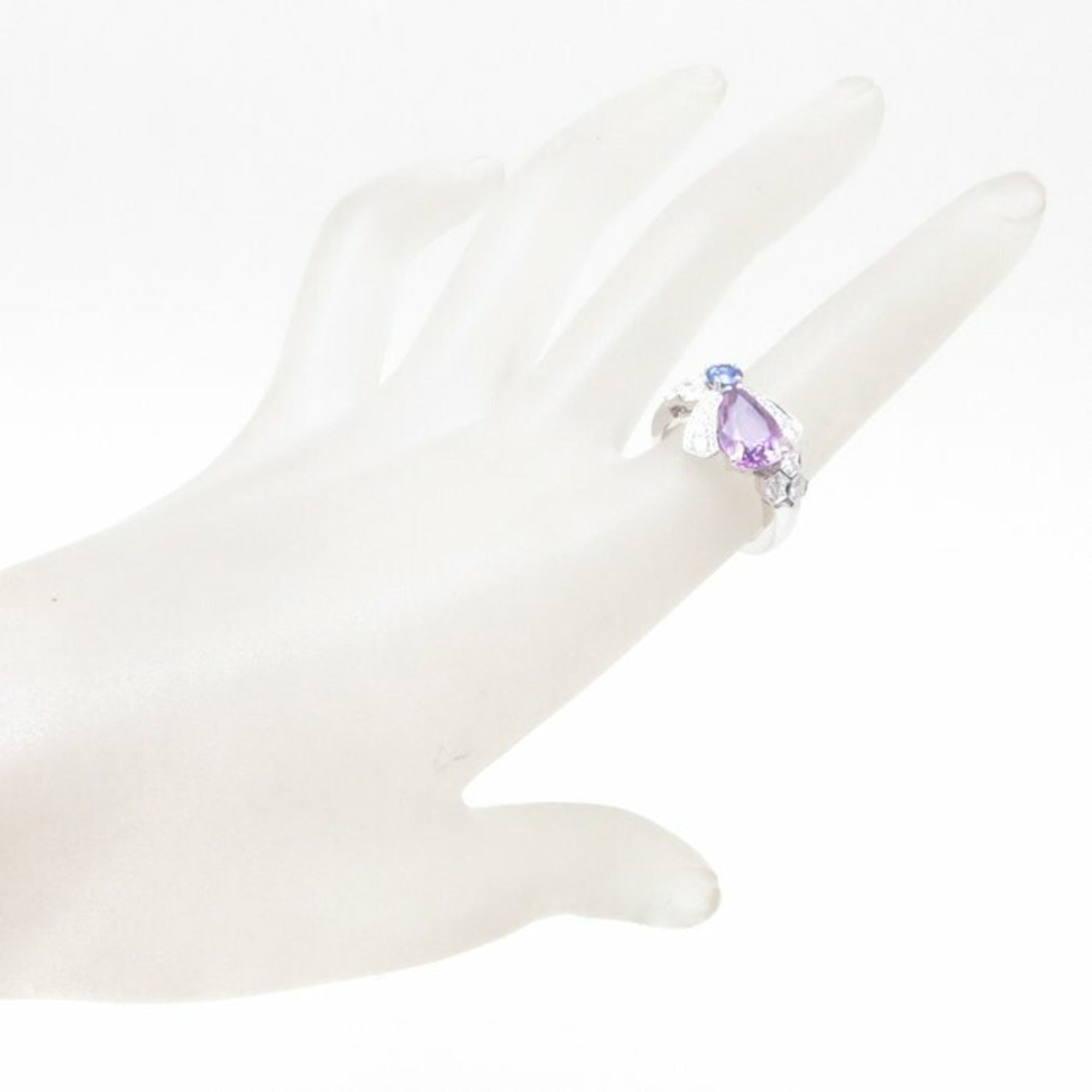 Bee My Love Ring 18K White Gold with Diamond and Sapphire