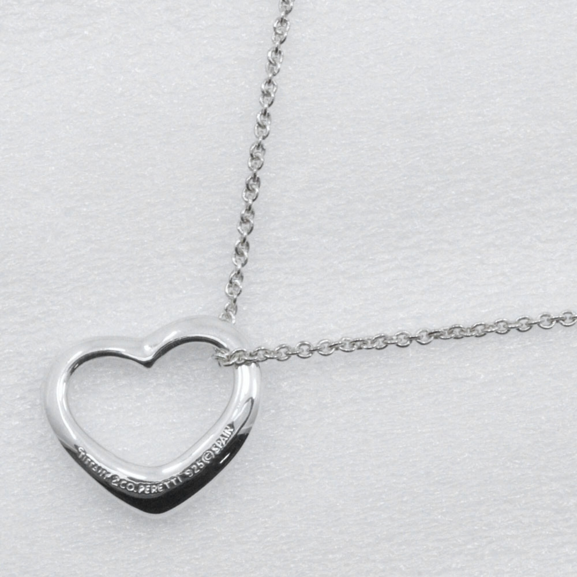 Open Heart Pendant Necklace Sterling Silver 14mm