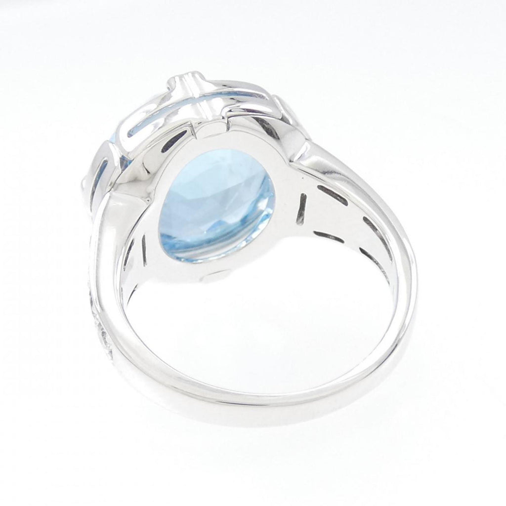 Parentesi Cocktail Ring 18K White Gold with Diamond and Topaz