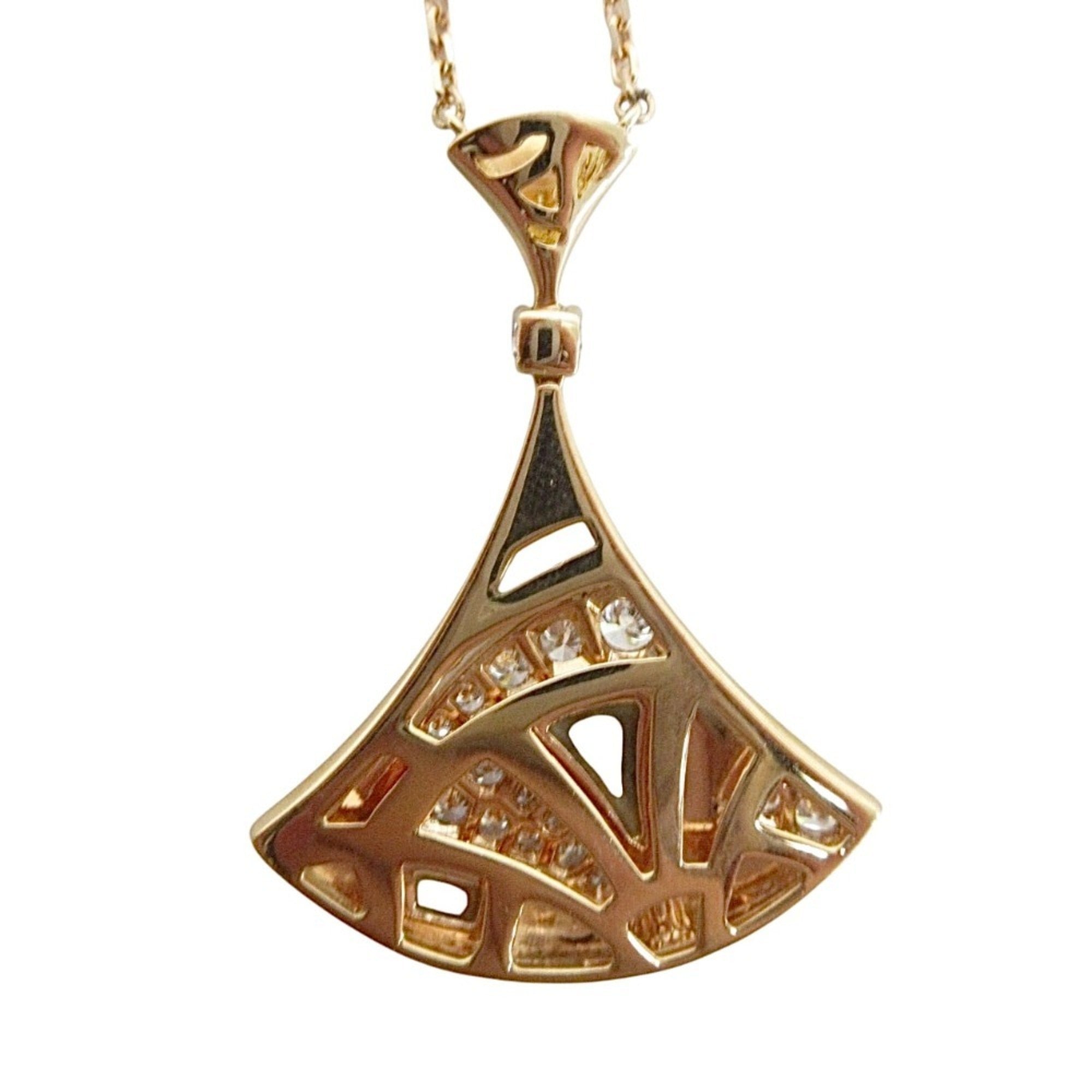 Pendant Necklace 18K Rose Gold with Diamond and Mother of Pearl