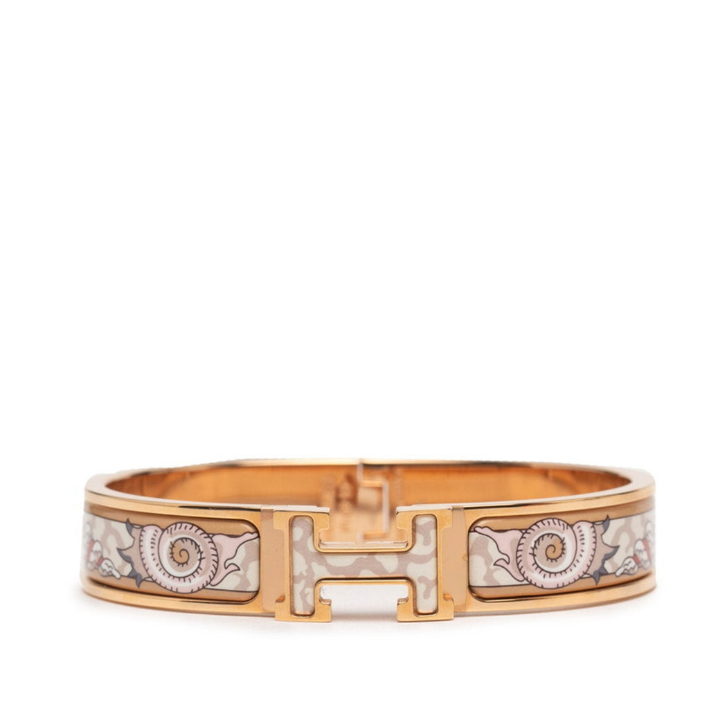 H Motif Bangle Pink Gold White and Multi-Color Plating Bracelet