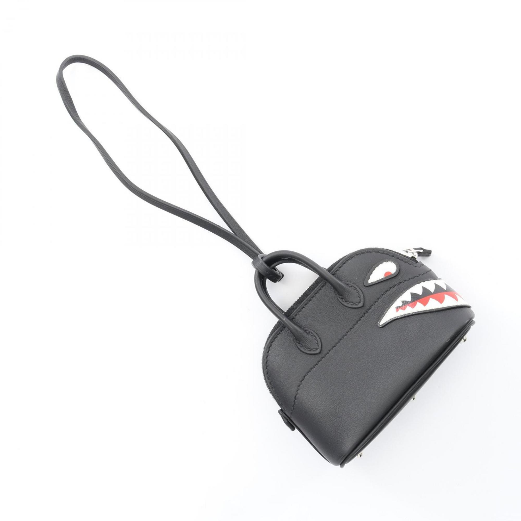 Charm Swift Leather Black Handbag Charm